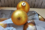 Bombki choinkowe żółte złote 8szt
