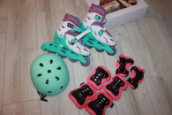 łyżworolki 31-34 kask ochraniacze