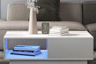 Stolik kawowy o wysokim połysku, prostokątny z