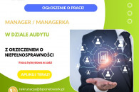 Manager/ka w dziale audytu z orzeczeniem