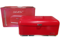 CHLEBAK VINTAGE CUISINE RETRO BREAD BIN CZERWON
